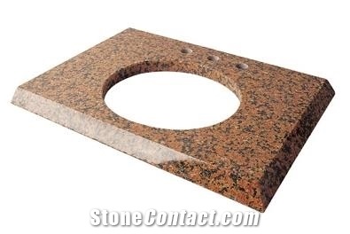 Polished China Tianshan Red Granite Bath Top,Vanity Tops