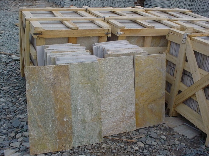 Yellow Slate Tiles, China Yellow Slate
