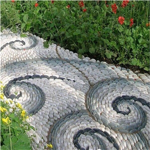 Colorful Pebble Stone Garden Design, Pebble Stone Walkway