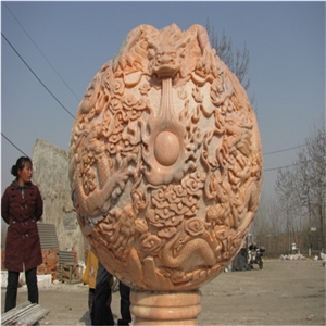 Granite Ball Carving Relief, Red Granite Reliefs
