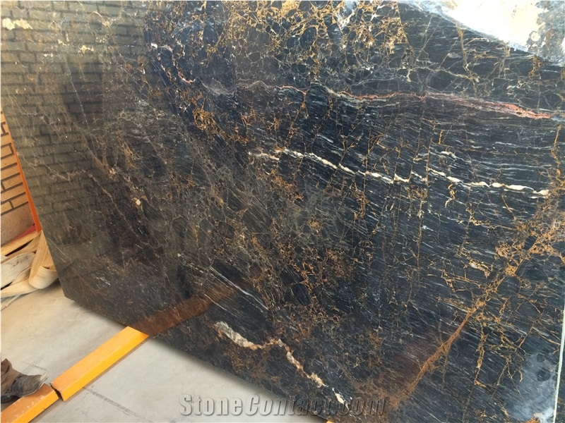 Persian Golden Black Marble Slab, Iran Black Marble