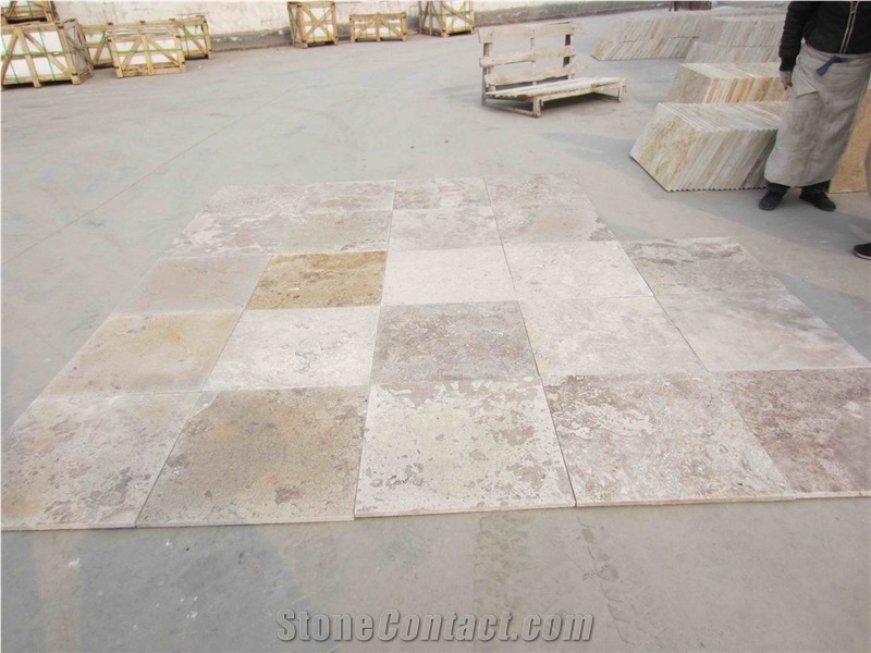 Mocha Travertine Tile & Slab, China Brown Travertine