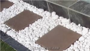 Macedonian White Marble Pebbles, Bianco Sivec White Marble Pebble & Gravel