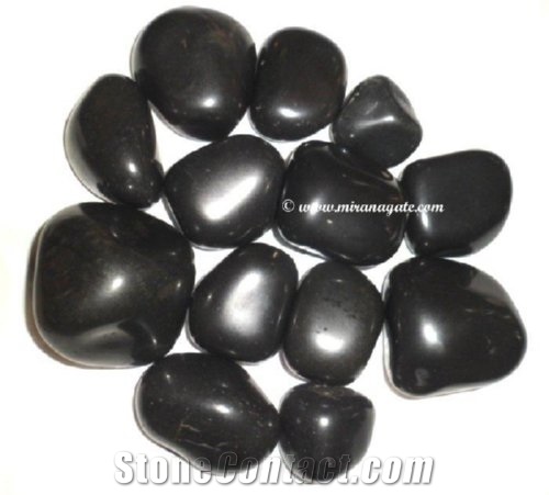 Black Agate Pebbles, Agate Stone Home Decor