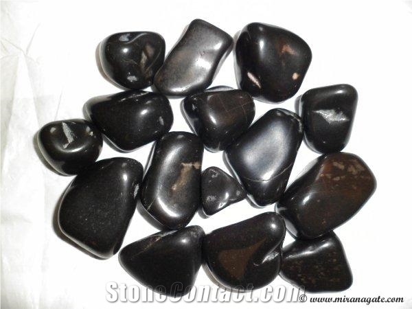 Black Agate Pebbles, Agate Stone Home Decor
