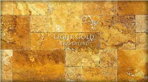 Light Gold Travertine Brushed Pattern