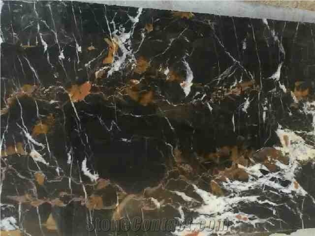 Black and Gold Marble Tiles & Slabs, Michel Angelo Marble