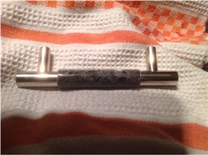 Brand Granite / Brushed Stainless Steel Pull Blue Pearl