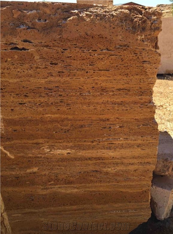 Sivas Yellow Travertine Block, Turkey Yellow Travertine