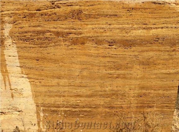 Sivas Yellow Travertine Block, Turkey Yellow Travertine