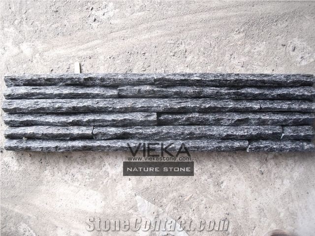 Black Quartzize Culture Stone Wall Panel Ledge Stone/Veneer/Stacked Stone 60x15cm Mountain