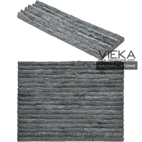 Black Quartzize Culture Stone Wall Panel Ledge Stone/Veneer/Stacked Stone 60x15cm Mountain
