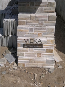 China P014 Beige Slate Culture Stone/Ledgestone/Stacked Veneer/ Stone Panel/Wall Panel 60x15cm Bevel Edge