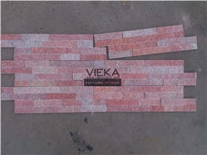 Rose Quartzite China Slim Wall Panel Nature Culture Stone/Stacked Stone/Veneer 40x10cm