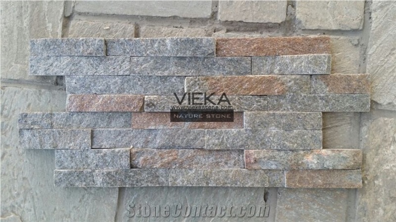Rusty Quartzite China Wall Panel Nature Culture Stone/Stacked Stone/Veneer 40x10cm Z Shape