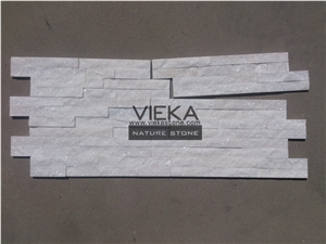 Snow White Quartzize Culture Stone Wall Panel Ledge Stone/Veneer/Stacked Stone Slim 40x10cm Z Shape