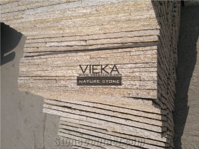 Tiger Skin Yellow Quartzize Culture Stone Wall Panel Ledge Stone/Veneer/Stacked stone 60x15cm waterfall