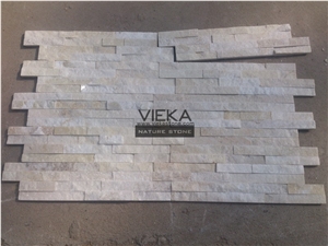 White Quartzite China Wall Panel Nature Culture Stone/Stacked Stone/Veneer 60x15cm Zshape