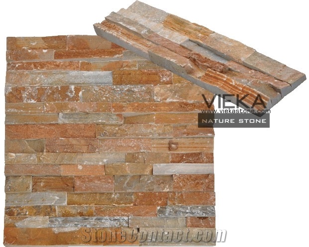 Yellow Quartz Culture Stone Wall Panel Ledge Stone 60x15cm Lp014