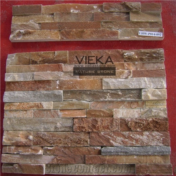 Yellow Quartz Culture Stone Wall Panel Ledge Stone 60x15cm Lp014