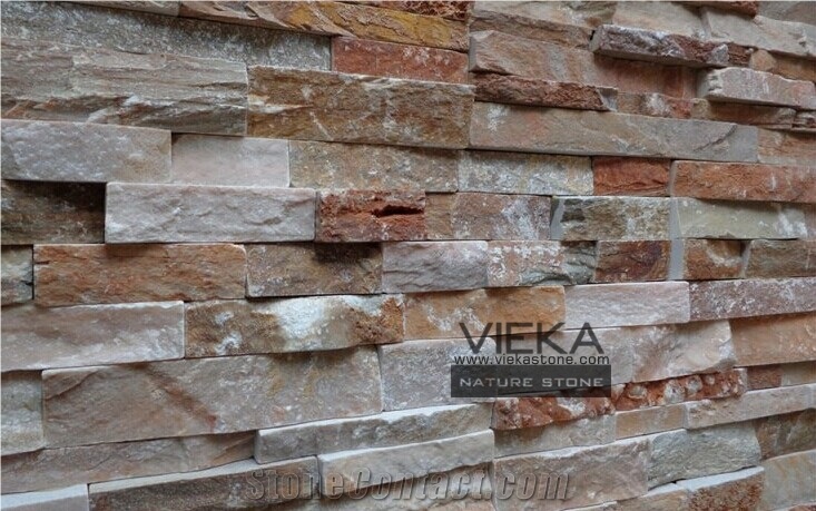 Yellow Quartz Culture Stone Wall Panel Ledge Stone 60x15cm Lp014