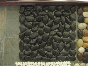 Black Polished Pebble Stone,River Stone,Striped Pebbles