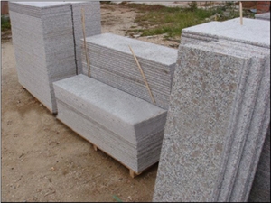 Pearl Flower Granite Thin Slabs, Grey Granite Stairs & Step