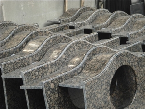 Polished Baltic Brown Granite Kitchen Countertop Full Bullnose