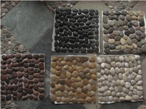 Yellow Polished Pebble Stone,River Stone,Striped Pebbles