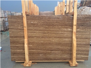 Noce Travertine Veincut Slabs Tiles, Antique Bronze Travertine