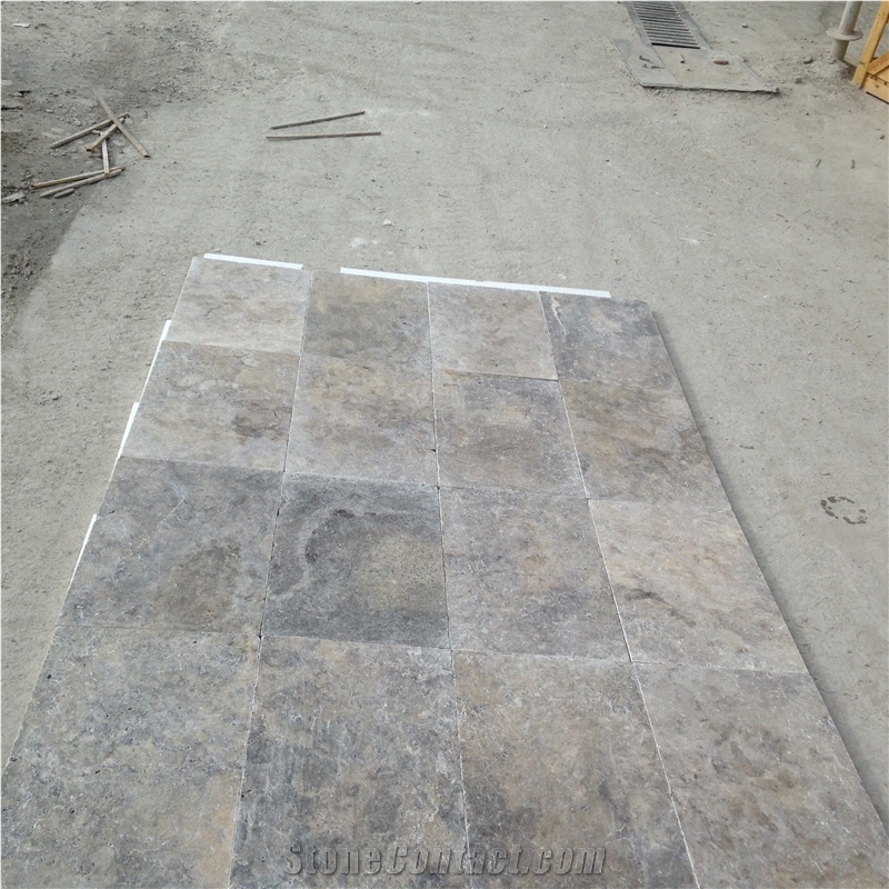 Silver Travertine Tiles, Turkey Grey Travertine