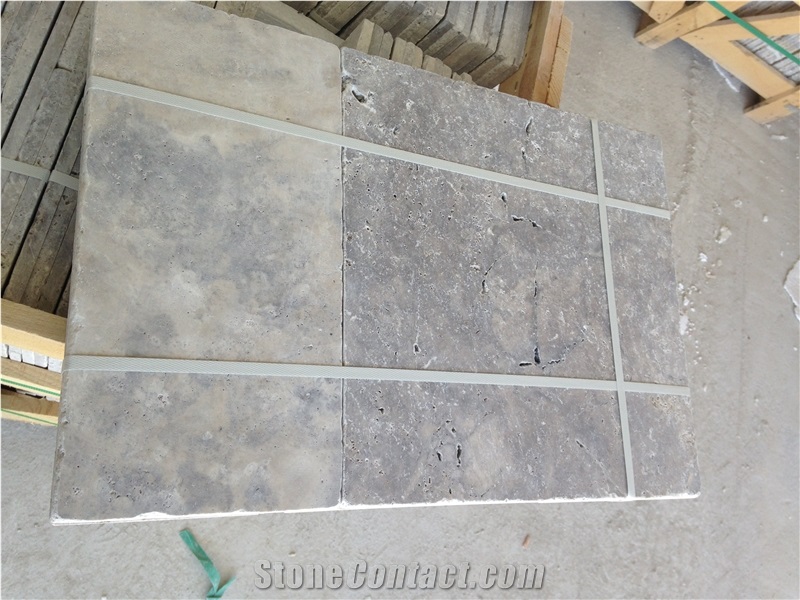 Silver Travertine Tiles, Turkey Grey Travertine