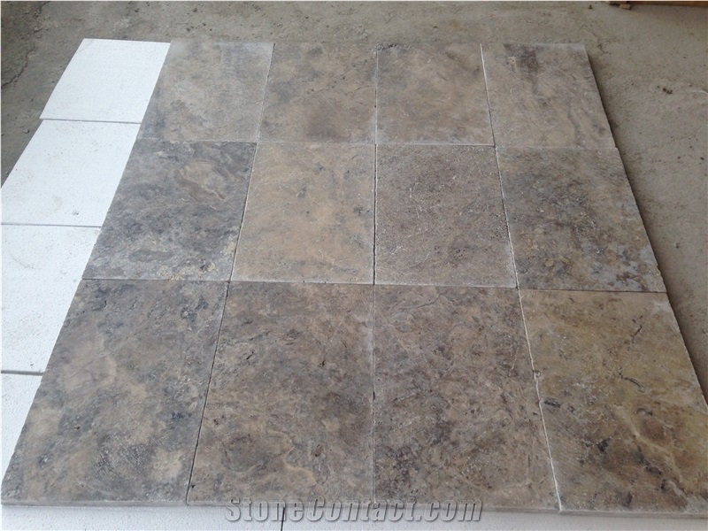 Silver Travertine Tiles, Turkey Grey Travertine