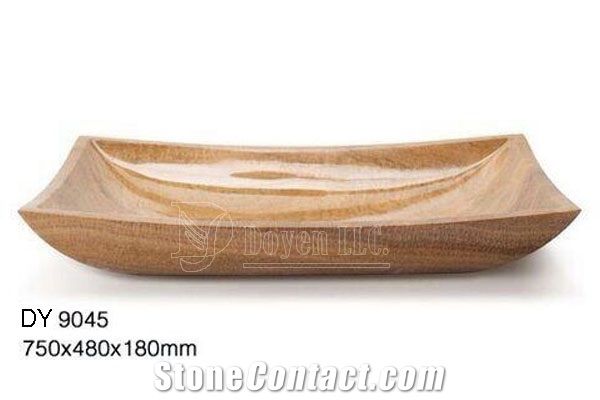 Beige Travertine Cheap Bowls, Wholesale Stone Vessel Sinks, Distributed Farm Basins, Factory Nature Stone Sinks, Manufactured Cheap Square Wash Basins