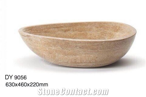 Beige Travertine Cheap Bowls, Wholesale Stone Vessel Sinks, Distributed Farm Basins, Factory Nature Stone Sinks, Manufactured Cheap Square Wash Basins