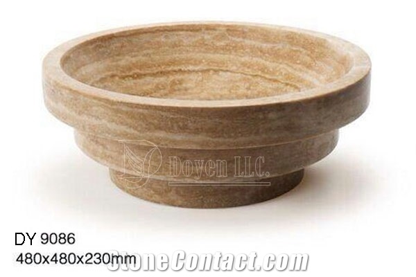 Beige Travertine Cheap Bowls, Wholesale Stone Vessel Sinks, Distributed Farm Basins, Factory Nature Stone Sinks, Manufactured Cheap Square Wash Basins