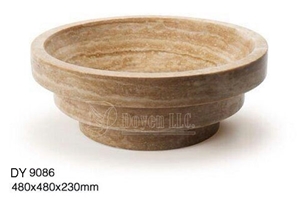 Beige Travertine Cheap Bowls, Wholesale Stone Vessel Sinks, Distributed Farm Basins, Factory Nature Stone Sinks, Manufactured Cheap Square Wash Basins