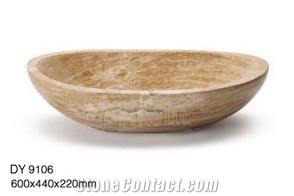 Beige Travertine Cheap Bowls, Wholesale Stone Vessel Sinks, Distributed Farm Basins, Factory Nature Stone Sinks, Manufactured Cheap Square Wash Basins