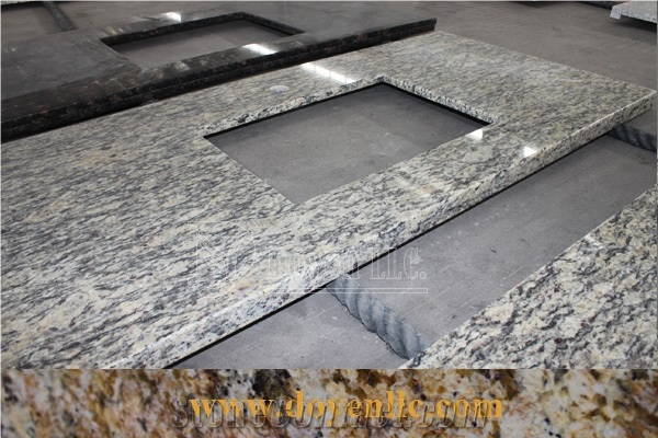 Santa Cecilia Beige Granite Vanity Countertops Single Hole