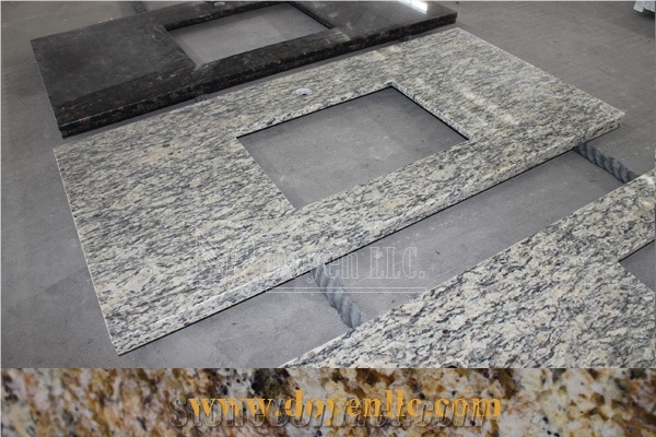 Santa Cecilia Beige Granite Vanity Countertops Single Hole