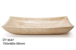 Spain Cream Colored Cheap Marble Bowls, Wholesale Stone Vessel Sinks, Distributed Farm Basins, Factory Nature Stone Round Sinks, Manufactured Cheap Square Wash Basins