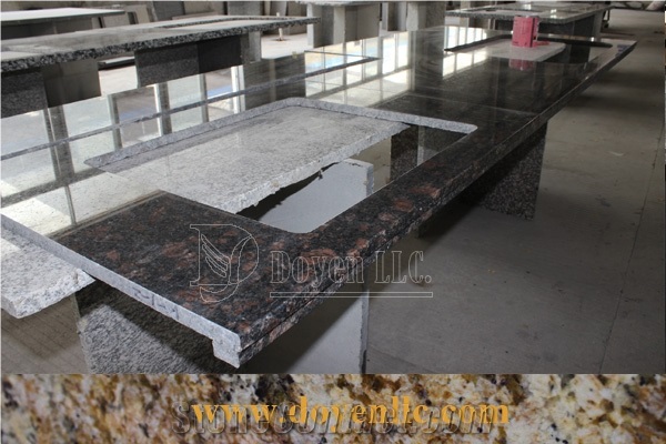 Tan Brown India Granite 3/4" Dupont Edge Worktops