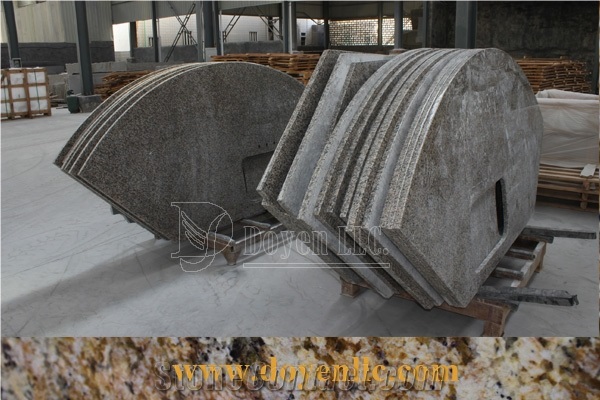 Tiger Skin Chinese Pink Granite Customized Island Countertop