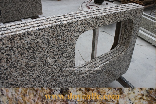 Tiger Skin Chinese Pink Granite Customized Island Countertop