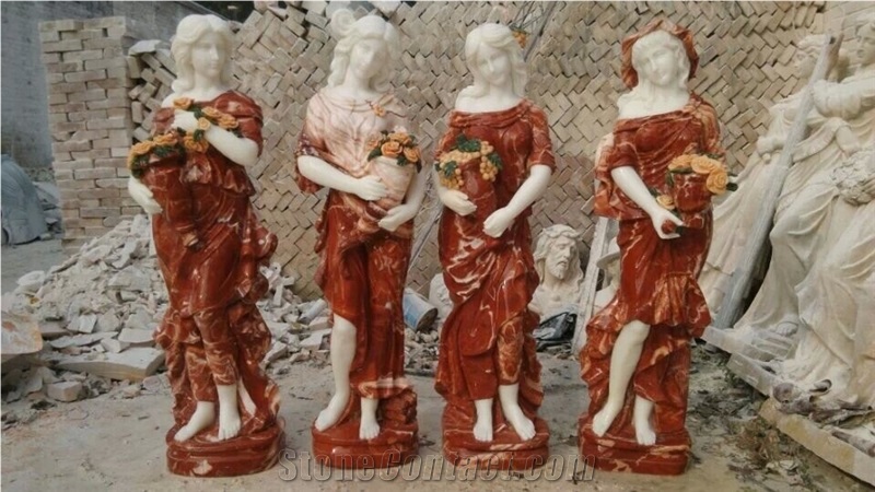 White, Colorful Marble Sculpture