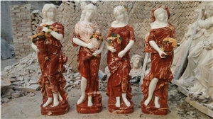 White, Colorful Marble Sculpture