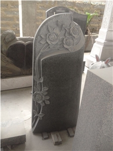 Multicolor Grain Double Stone Cross Tombstone