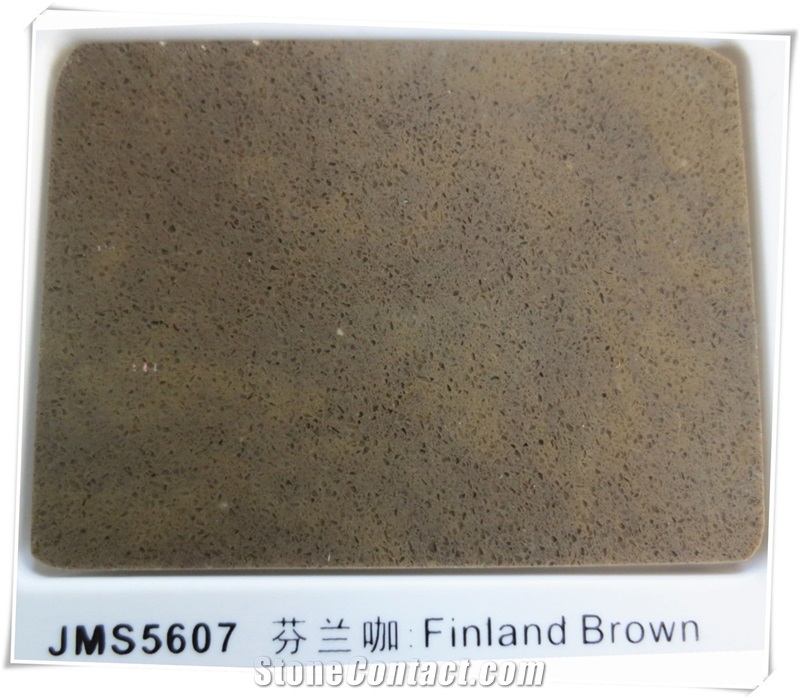 Finland Brown Pure Color Quartz Stone Jms-5607