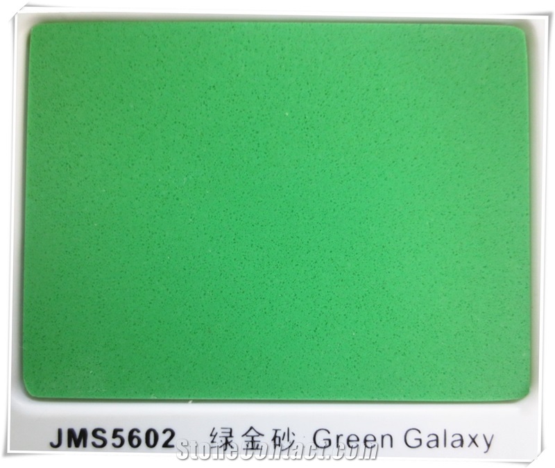 Green Galaxy Pure Color Quartz Stone Jms-5602