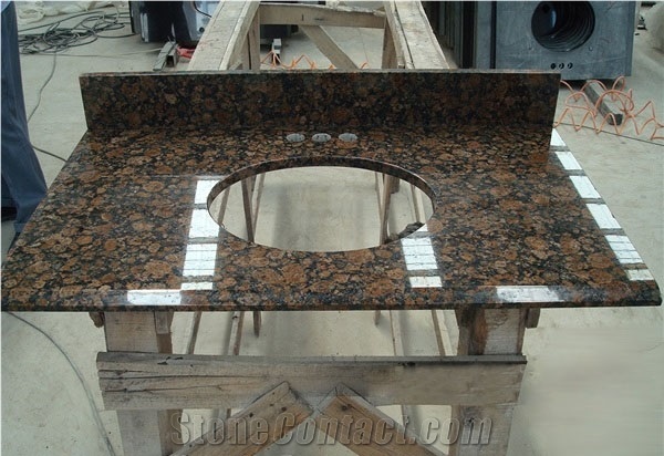 Baltic Brown Granite Vanity Top, Bevel Top Bath Top Set, for Hotel